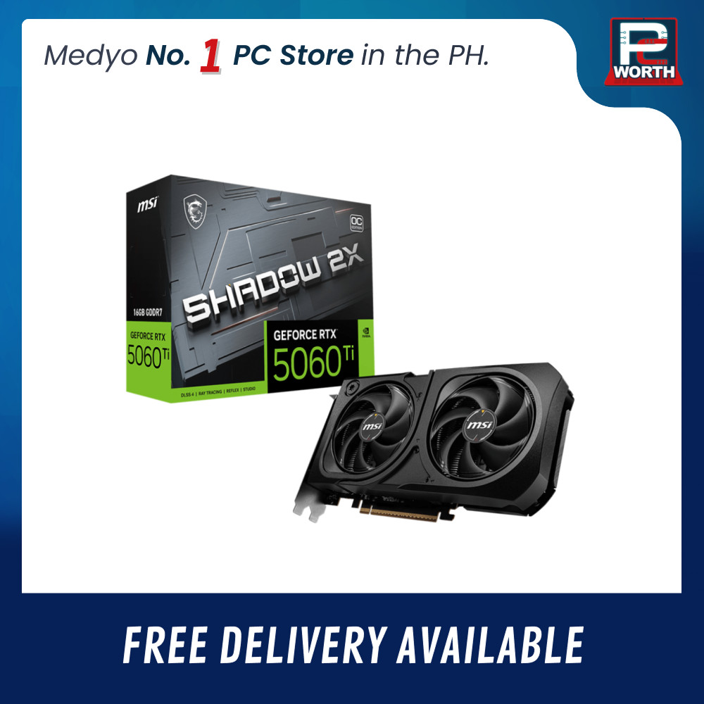 GEFORCE RTX 5060 TI MSI SHADOW 2X OC PLUS 16GB GDDR7 BLACK