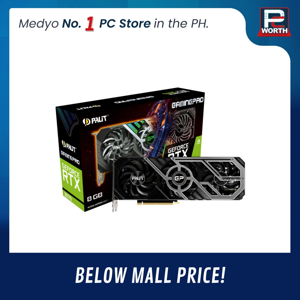 GEFORCE RTX 3070 PALIT GAMING PRO 8GB TRIPLE FAN RGB LHR | PC Worth